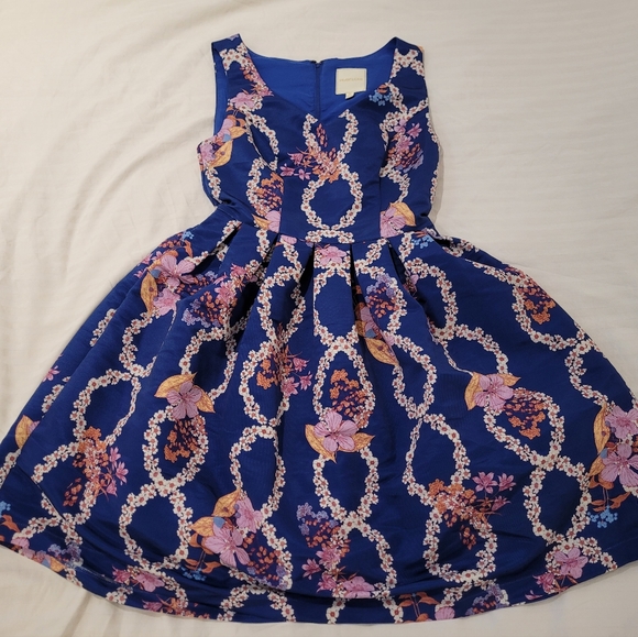 Modcloth floral fit and flare dress - Picture 3 of 5